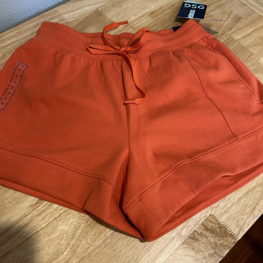 DSG Women's Sport Fleece Mid-Rise Shorts XS Ginger Orange Relaxed Fit Comfort